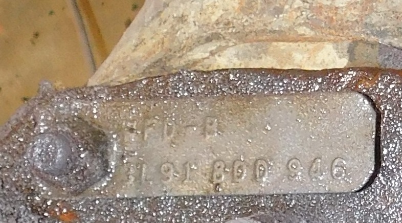 Cast metal part with recessed boss and raised casting numbers, ending in 846