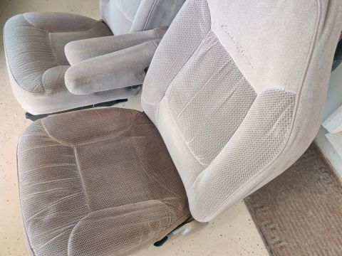 1996 Ford Bronco - 20200901 - Cloth Eddie Bauer beige seats. Passenger seat is in perfect shape. Driver seat is a little flat, but in otherwise good condition.