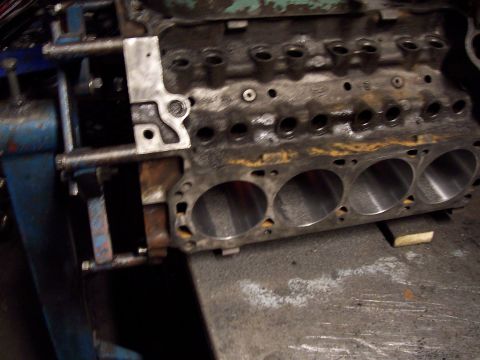 1987 Ford Bronco - Block on the stand being bored out.