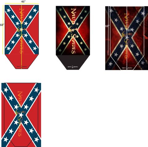 1992 Jeep Wrangler - Graphic displays a Confederate flag design with dimensions and text.