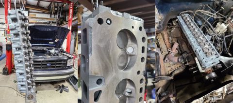 1995 Ford F-150 - After washing it with brake cleaner, and torch-drying it, I painted the head with DupliColor Engine Paint, and wiped the overspray off the…