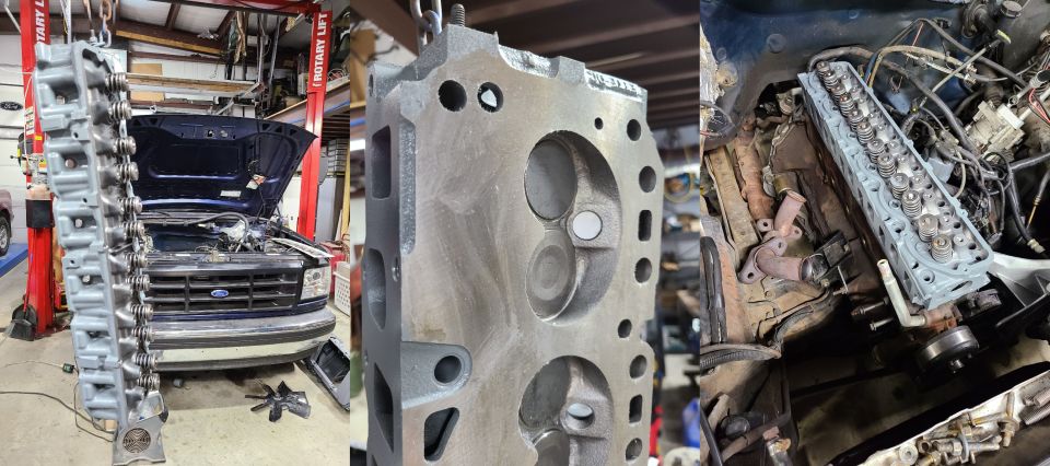 After washing it with brake cleaner, and torch-drying it, I painted the head with DupliColor Engine Paint, and wiped the overspray off the head gasket side. Then I set it on the block overnight so their temperatures would be equal before I put any bolts in.