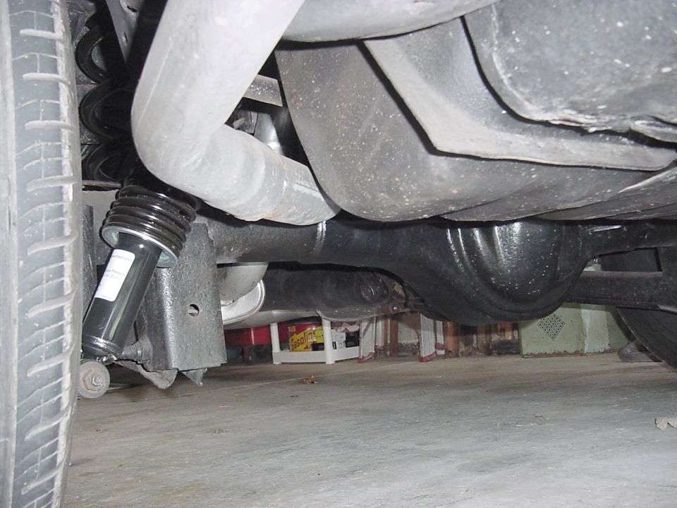 Drivers side rear showing new springs and shocks.
