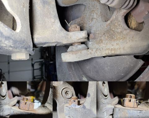 1995 Ford F-150 - While doing some other work, I noticed the RHF wheel was VERY loose. It turns out the lower ball joint was installed with the wrong nut (ca…