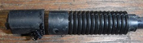 1992 Ford Bronco - Here's how much to cut off to avoid dealing with the metal core. The ridged portion of the barrel on the right is what allows cable adjustm…