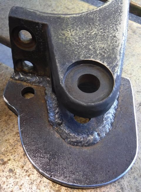 1992 Ford Bronco - Top hinge modified to accept open and closed lockout points, as well as a flag whip mount.