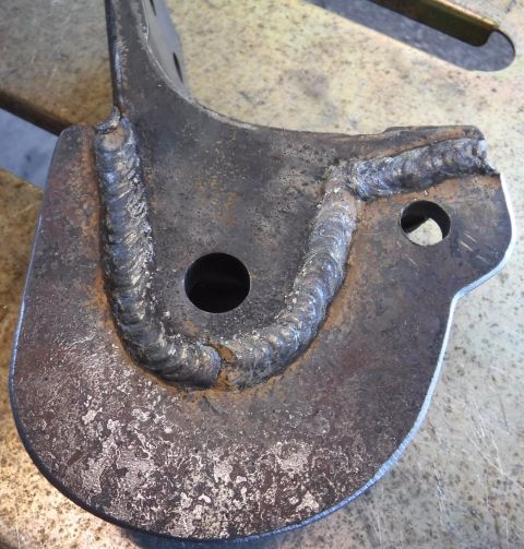 1992 Ford Bronco - Bottom view of the modified top hinge. Easily my best welding yet.