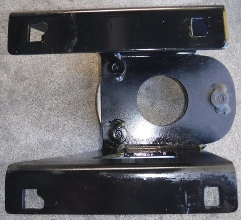 1992 Ford Bronco - Opened up the holes on the wheel mount so it could be turned sideways. Stupid design has 1/4" variance in distance between the four holes.