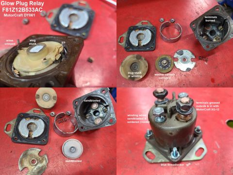 1997 Ford F-250 - Original Glow Plug Relay IF THE IMAGE IS TOO SMALL, click it. This original 300Kmi relay did its job, but it's done now. I put it back toge…