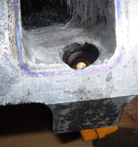 1992 Ford Bronco - Playing around with the old lower manifold to see how much material can be removed for gasket matching to the heads.
