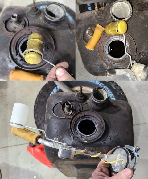 1974 Ford Bronco - The O-ring was degrading, and the float is shattered, so they're being replaced. But after drying & vacuuming, the inside of the tank is su…
