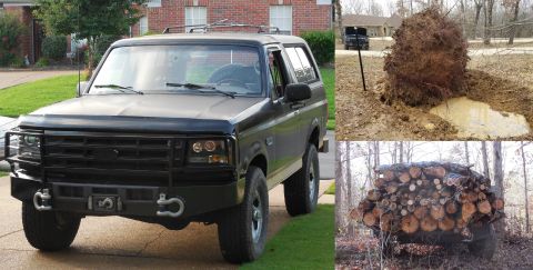 1983 Ford Bronco - The completed bumper has stood up better than I expected. It's strong enough for a double-line pull at full-stall on the 12,000 lb winch wi…