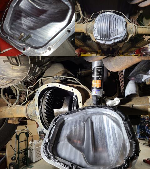 1993 Ford F-250 - After putting a few hundred miles on the current diff oil, I swapped to the later-style Dorman 697725 cast Aluminum cover for ~$40 tax, whi…
