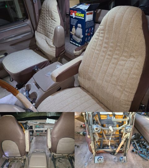 1993 Ford F-250 - The leather was only getting worse, so I found [url=https://www.rockauto.com/en/parts/dash designs,K060060T,seat cover,1316]these covers (D…