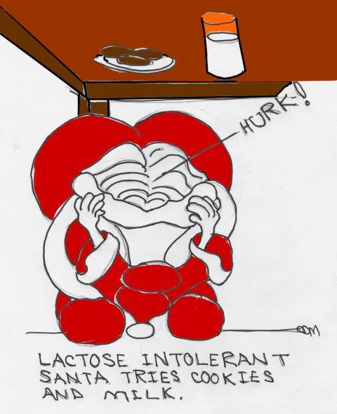 1975 Ford Ranchero - Lactose intolerant Santa Claus tries cookies and milk, with a distressed reaction.