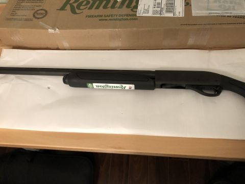 1995 Mercury Grand Marquis - A Remington shotgun is shown in its packaging, with the brand name visible on a label.