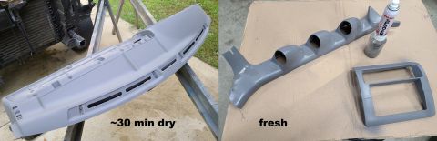 1997 Ford F-250 - After thorough scuffing of the new parts, washing, & drying, this expensive dye goes on very easily & dries fast to a perfect match of the…