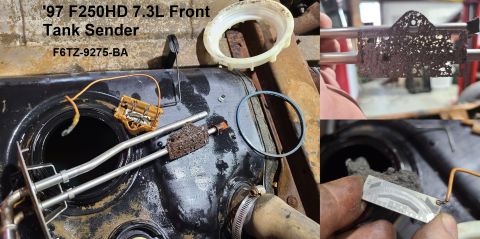1997 Ford F-250 - After disassembly, the level sender is in MUCH-worse condition than I thought. I sandblasted the baseplate, and it seems like 1/3 of it is…