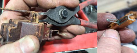 1997 Ford F-250 - Snap-ring pliers are a good way to get the float arm out of the wiper so the sender can be disassembled. But this one may be a goner. IF TH…