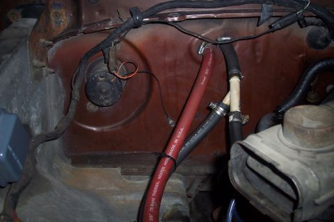 1978 Ford Bronco - This image shows the heater hoses and blower motor, not a 1978 Ford Bronco.