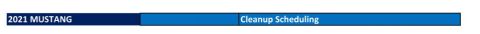 2021 Ford Mustang - This document section header indicates '2021 MUSTANG Cleanup Scheduling'.