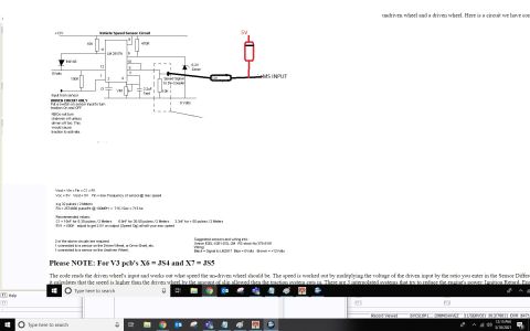 2000 Lotus Esprit - Diagram illustrating a Vehicle Speed Sensor Circuit with component values and notes.