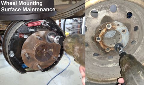 1983 Ford Bronco - Wheel Mounting Surfaces should be cleaned every time a wheel is removed (including both sides of the drum) to reduce wheel-induced vibratio…