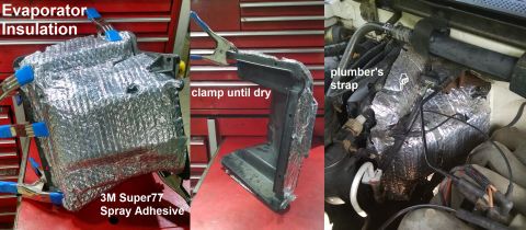 1983 Ford Bronco - Evaporator Insulation IF THE IMAGE IS TOO SMALL, click it. This foil-faced bubble wrap replaces the older foil bag of fiberglass, which alw…