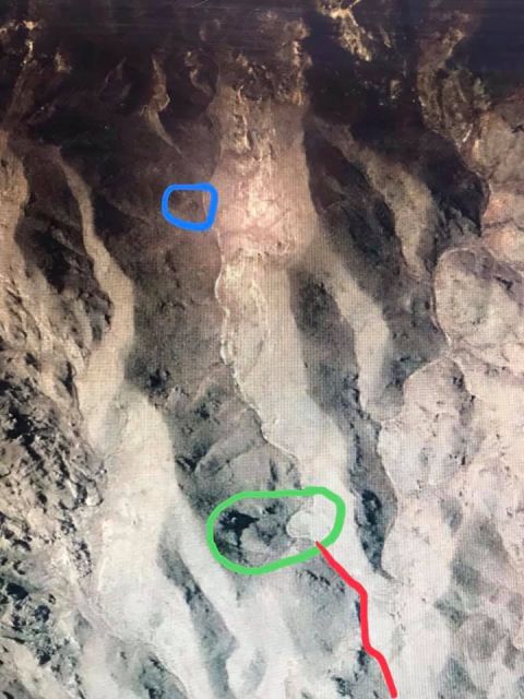 1963 Ford Falcon - This is an aerial photograph of a desert landscape with some areas circled in blue and green.