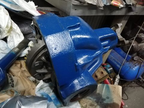 1996 Ford Bronco - Differential housing with visible gears, painted bright blue.