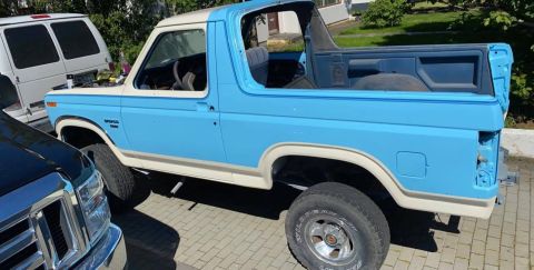 1996 Ford Bronco - This two-tone Ford Bronco appears to be from the early 1980s, not 1996.