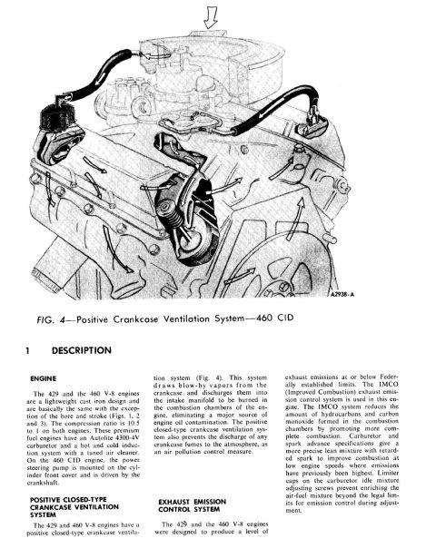 1969 Mercury Marquis - PCV system on the 429 (and 460)