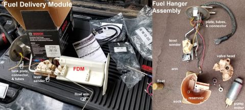 1983 Ford Bronco - Fuel Delivery Module IF THE IMAGE IS TOO SMALL, click it. The FDM is mounted to the tank plate (with tubes), and the level sender (with arm…