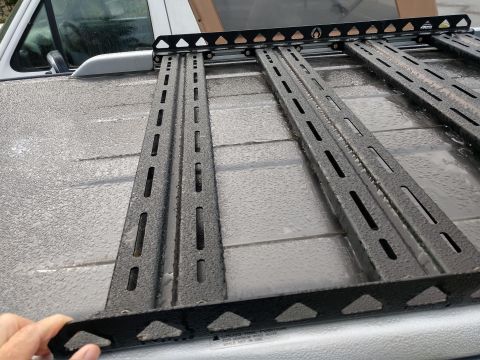 2018 Toyota 4Runner - Aftermarket roof rack installed on a vehicle's roof.