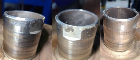1997 Ford F-250 - After looking closely at the burrs on the torque converter snout, I decided that the leak was overdue. I polished the snout smooth with a W…