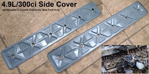1995 Ford F-150 - 4.9L Side Cover IF THE IMAGE IS TOO SMALL, click it. washed, sandblasted, and painted inside & out with DupliColor engine ceramic New Ford…