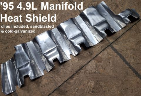 1995 Ford F-150 - 4.9L Manifold Heat Shield IF THE IMAGE IS TOO SMALL, click it. washed & polished with fine steel wool