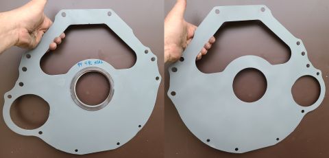 1995 Ford F-150 - 4.9L Engine Shim Plate for manual transmission F8TE6A372BA IF THE IMAGE IS TOO SMALL, click it. washed, sandblasted, and painted with Dupli…
