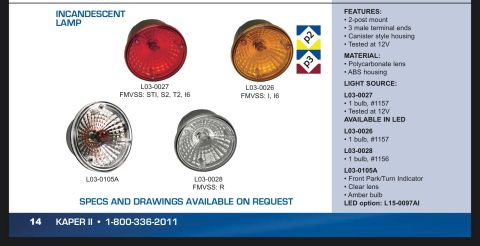 2015 Ford F-550 - This document displays various incandescent lamps, detailing their part numbers and features for automotive applications.