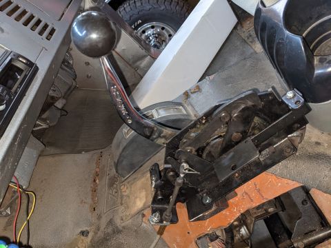 1973 Ford Bronco - Hurst Pro-Matic shifter from Craigslist. Has PRND21 which matches the 4R70W pattern since O/D is locked out with a button on the dash. The…