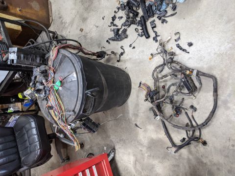 1973 Ford Bronco - Chomp! Cut the main harness just past the relay box, which is in the area behind the driver's headlight. Removing the harness from the Expl…