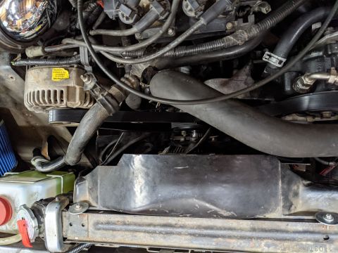 1973 Ford Bronco - We'll have to figure out a solution for the fan shroud since the fan is almost completely outside it. I've read that a fan clutch from a 20…