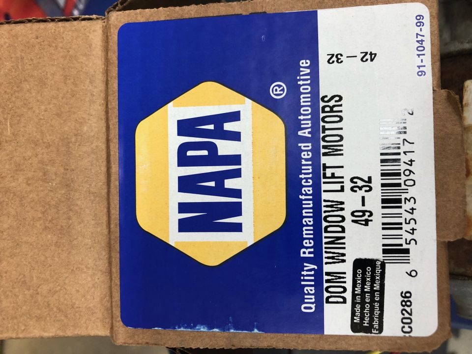 Box for NAPA DOM Window Lift Motors, part number 49-32