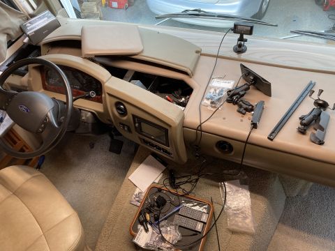 2015 Ford F-550 - The undercarriage of a vehicle, showing frame and suspension parts.