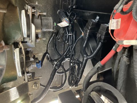 2015 Ford F-550 - Close-up view of a vehicle's electrical wiring and light components.