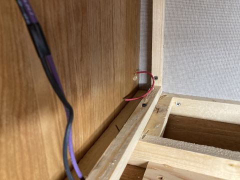 2015 Ford F-550 - Electrical wiring and wood framing are visible in this interior shot.