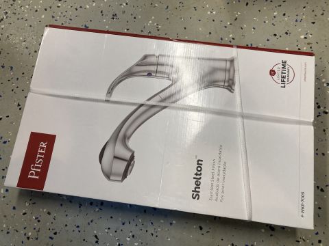 2015 Ford F-550 - Box for a Pfister Shelton faucet, a stainless steel finish and limited lifetime warranty.