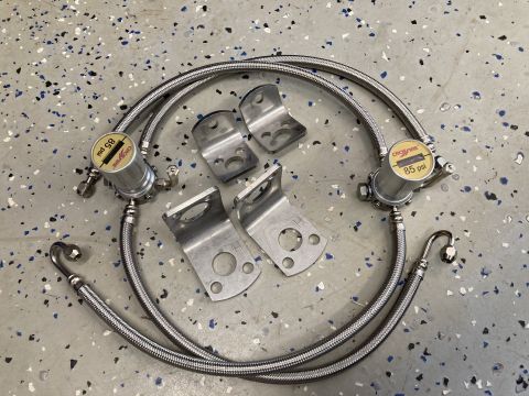 2015 Ford F-550 - Braided brake line kit with pressure regulators and mounting hardware.