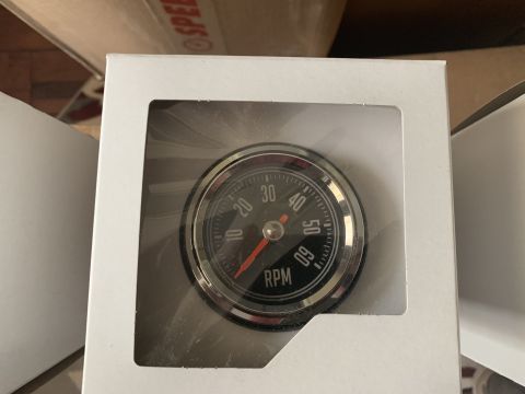 1979 Jeep CJ5 - A close-up view of a tachometer gauge, indicating engine speed in RPM.