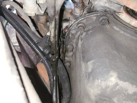1995 Ford Bronco - To determine if this leak is from the oil pan or ATF cooler hose, the engine & undercarriage need to be washed thoroughly. IF THE IMAGE IS…